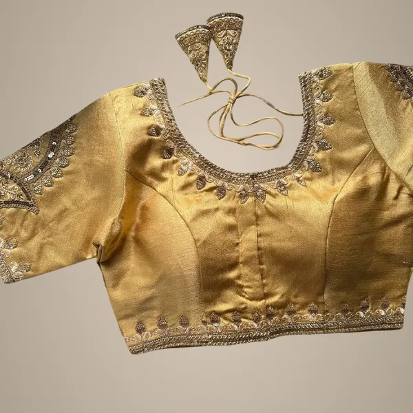 Gold_Italian_Silk_Blouse_For_Women