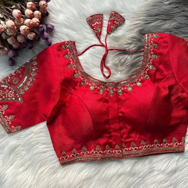Red_Italian_Silk_Blouse_For_Women