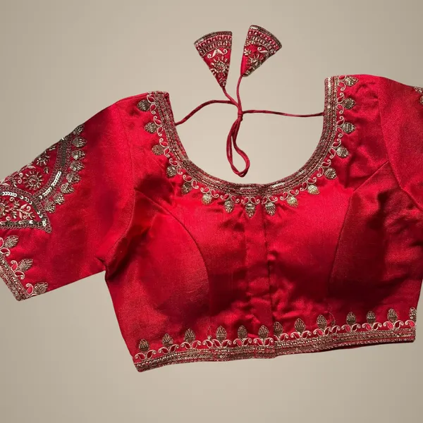 Red_Italian_Silk_Blouse_For_Women