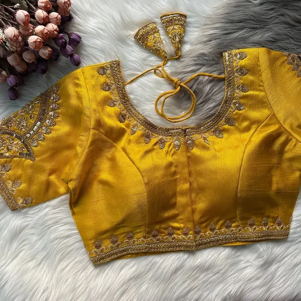 Yellow_Italian_Silk_Blouse_For_Women