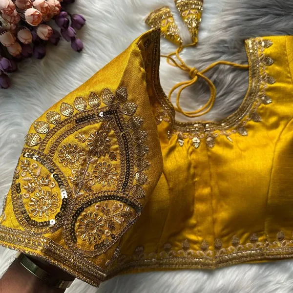 Yellow_Italian_Silk_Blouse_For_Women