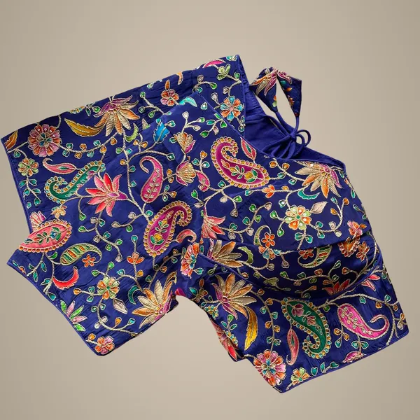 Blue_Natural_Crepe_Blouse_For_Women