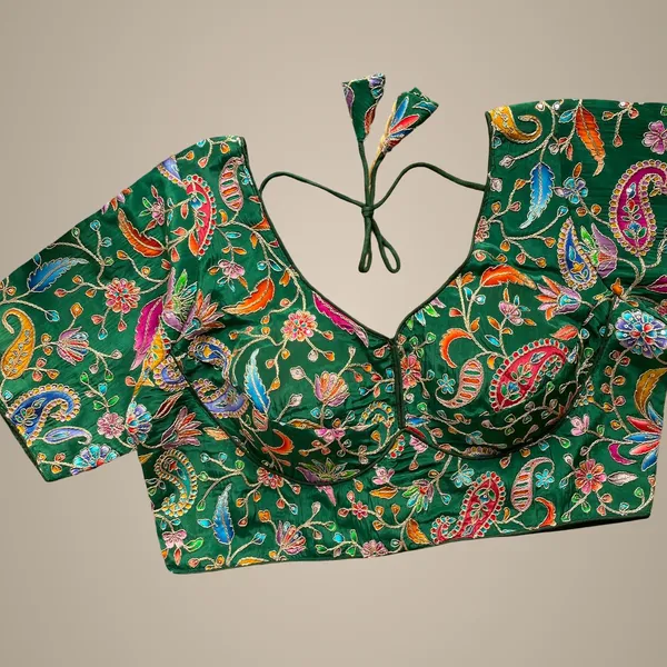 Green_Natural_Crepe_Blouse_For_Women