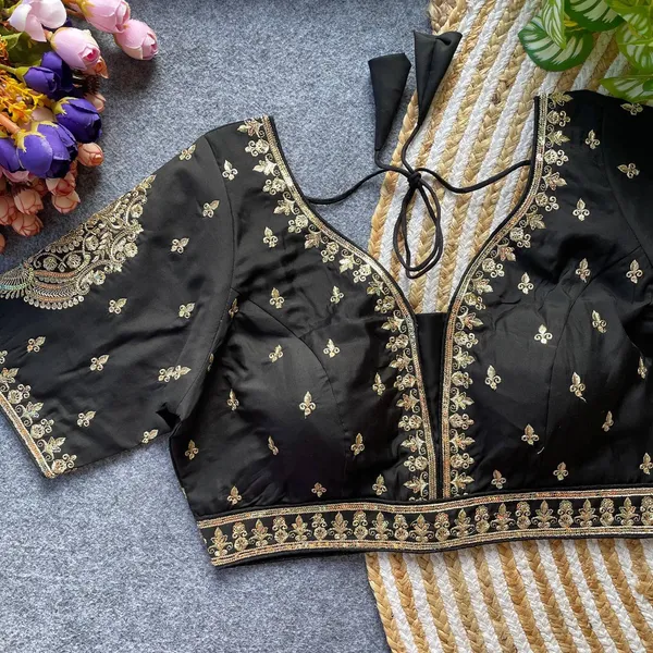 Black_Italian_Silk_Blouse_For_Women