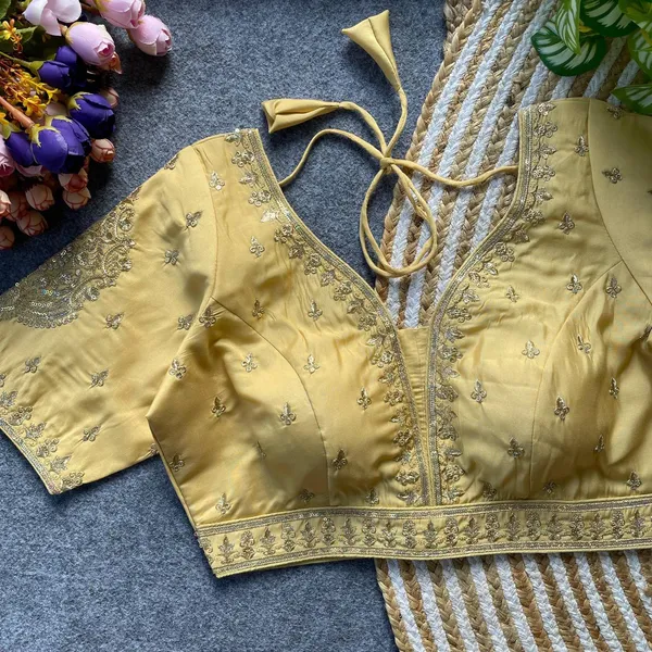 Gold_Italian_Silk_Blouse_For_Women