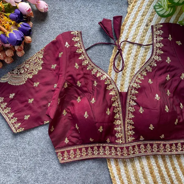 Maroon_Italian_Silk_Blouse_For_Women