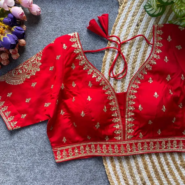 Red_Italian_Silk_Blouse_For_Women