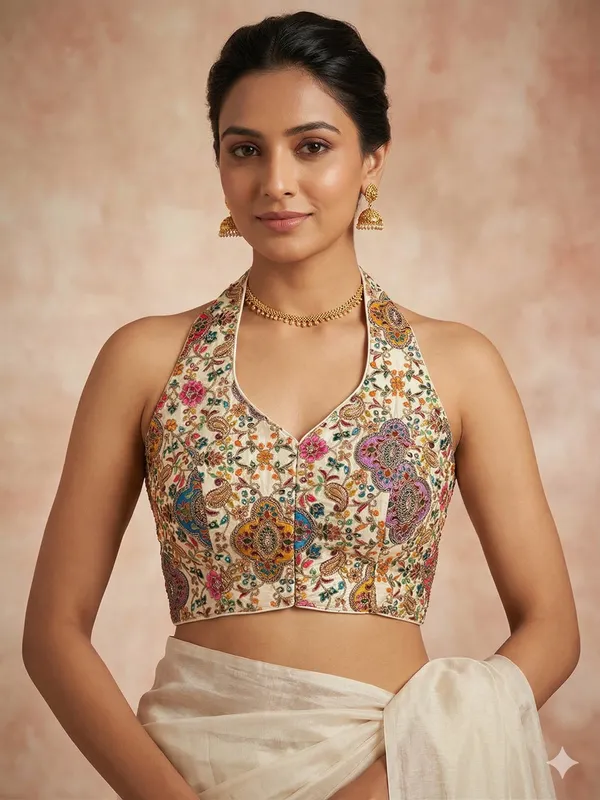 White_Natural_Crepe_Blouse_For_Women
