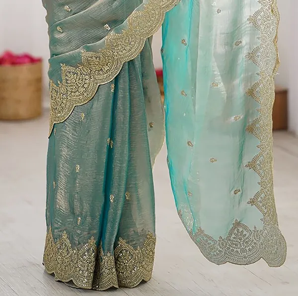 Shimmer_Silk_Sequins_Embroidered_Saree_With_Blouse_Piece