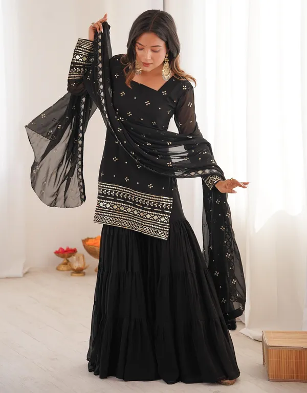 Pure_Georgette_Embroidered_Designer_Kurta_Sharara_Set