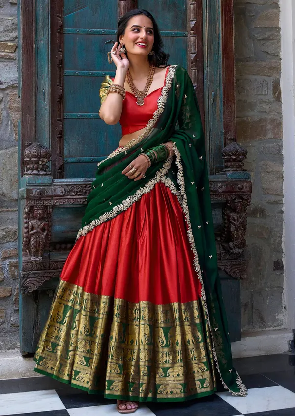Kanchipuram_Silk_Woven_Motiff_Lehenga_Choli_Set