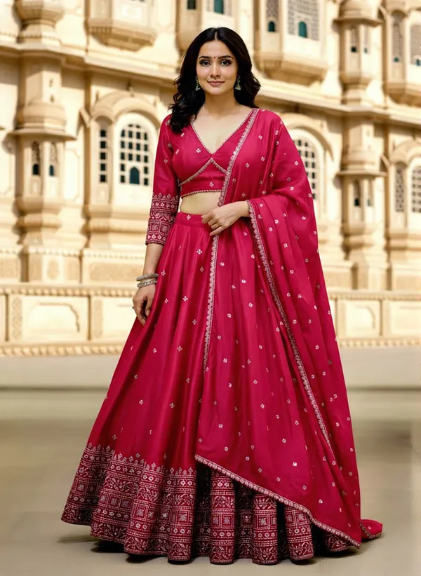 Chinon_Silk_Sequins_Embroidered_Lehenga_Choli_With_Dupatta_Set