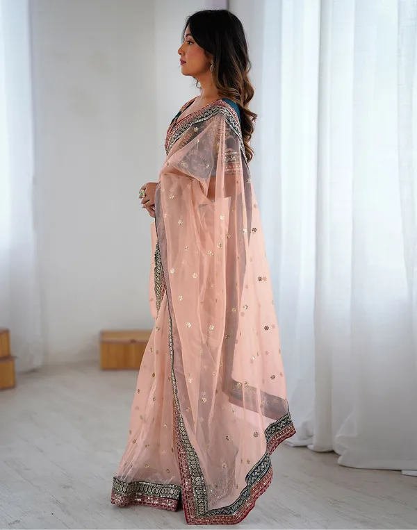 Shimmer_Net_Embroidered_Saree_With_Banglori_Silk_Blouse_Piece