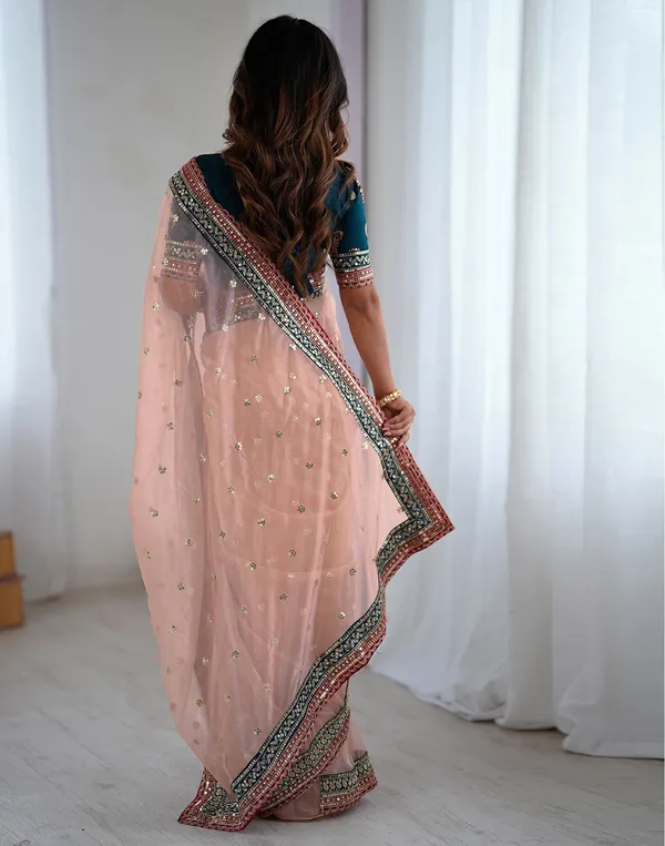 Shimmer_Net_Embroidered_Saree_With_Banglori_Silk_Blouse_Piece