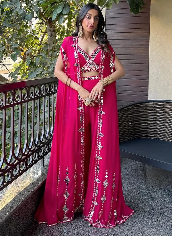 Pure_Georgette_Mirror_Embroidered_Crop_Top_Palazzo_With_Shrug_Set