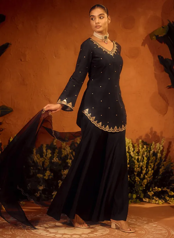 Pure_Silk_Sequins_Embroidered_Corset_Kurta_Palazzo_Set