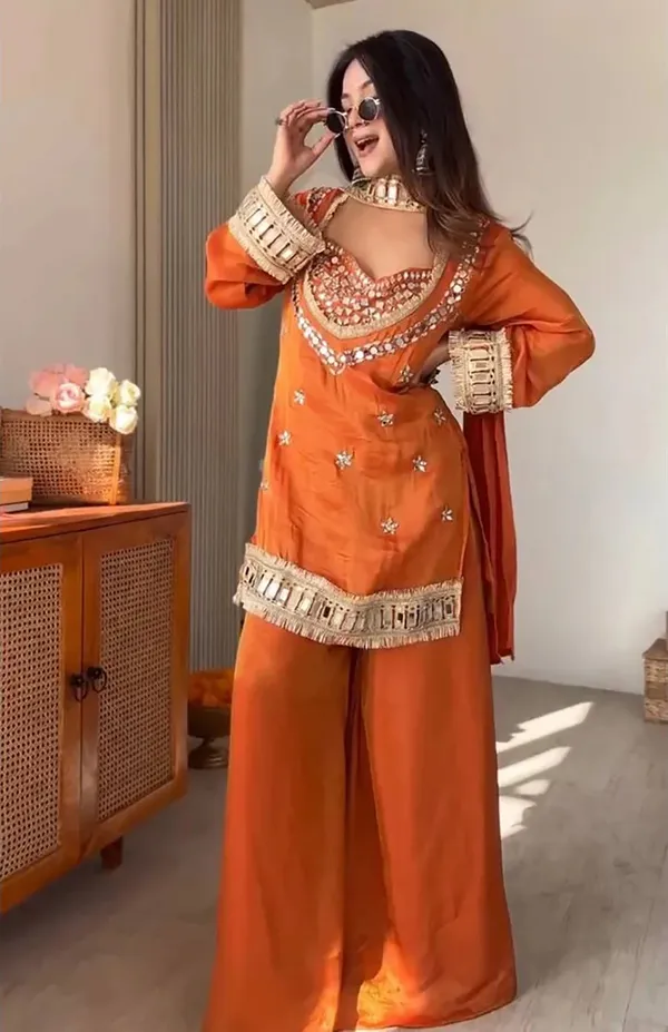 Shimmer_Silk_Mirror_Embellished_Short_Kurta_Palazzo_Set