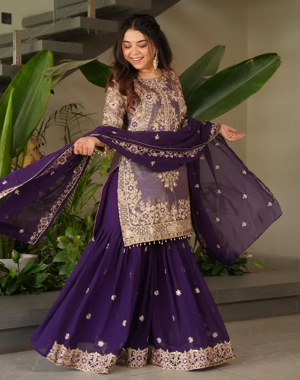 Shimmer_Silk_Traditional_Motif_Embroidered_Kurta_Sharara_Set