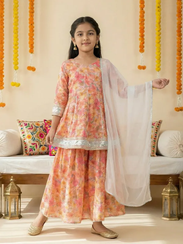 Silk_Blend_Floral_Printed_Flared_Kurta_Sharara_Set
