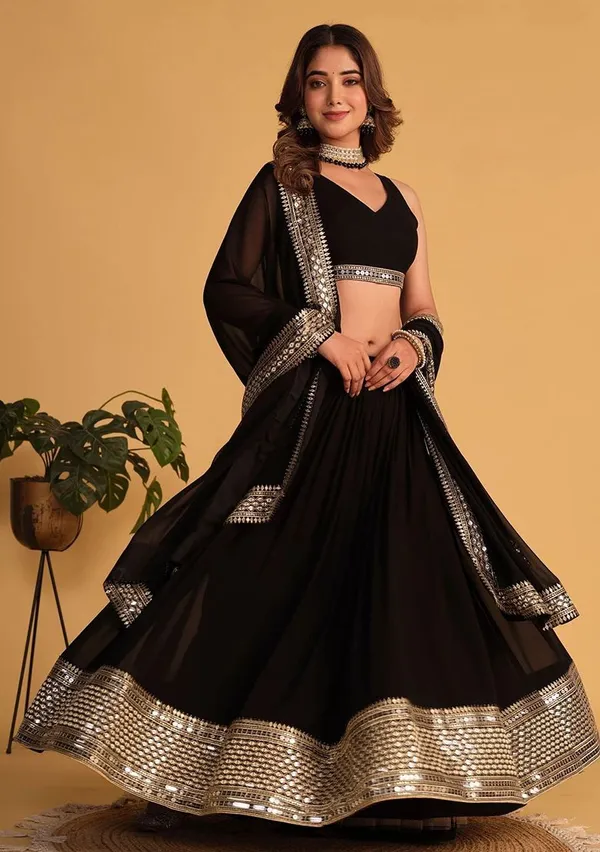 Pure_Georgette_Sequins_Embroidered_Lehenga_Choli_Set