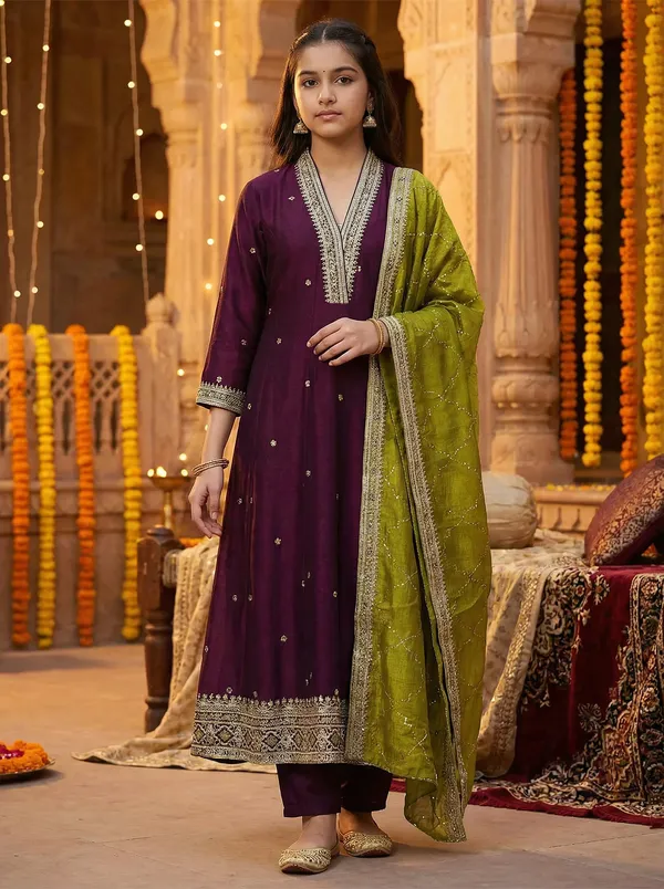 Vichitra_Silk_Sequins_Embroidered_Anarkali_Kurta_Set