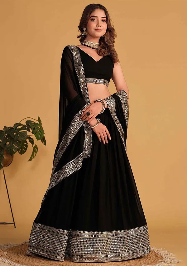 Pure_Georgette_Sequins_Embroidered_Lehenga_Choli_Set