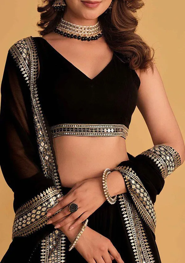 Pure_Georgette_Sequins_Embroidered_Lehenga_Choli_Set
