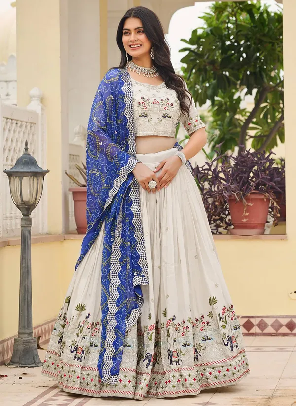 Chinon_Traditional_Motif_Lehenga_Choli_With_Bandhani_Dupatta_Set