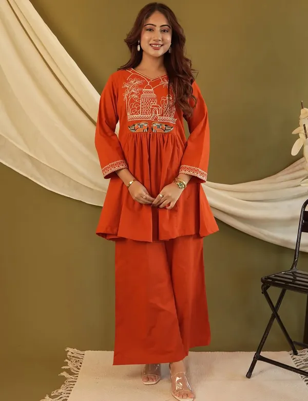 Cotton_Blend_Traditional_Motif_Embroidered_Co-Ord_Set