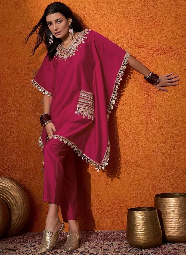 Pure_Silk_Mirror_Embroidered_Kaftan_Co-Ord_Set