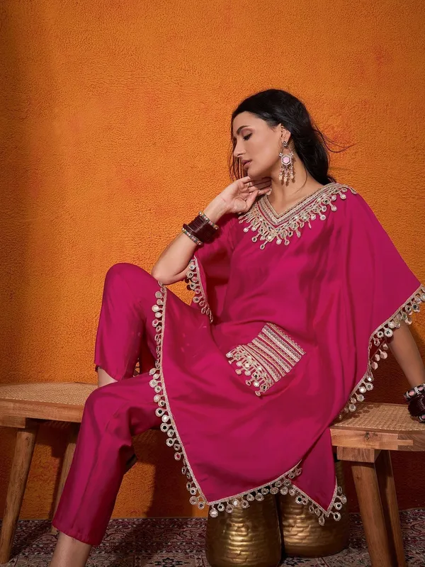 Pure_Silk_Mirror_Embroidered_Kaftan_Co-Ord_Set