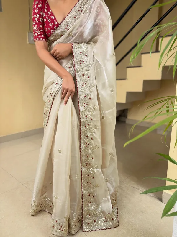 Shimmer_Silk_Sequins_Embroidered_Saree_With_Banglori_Silk_Blouse_Piece