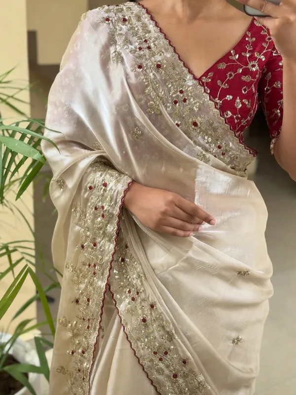 Shimmer_Silk_Sequins_Embroidered_Saree_With_Banglori_Silk_Blouse_Piece