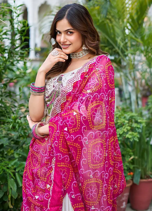 Chinon_Traditional_Motif_Lehenga_Choli_With_Bandhani_Dupatta_Set