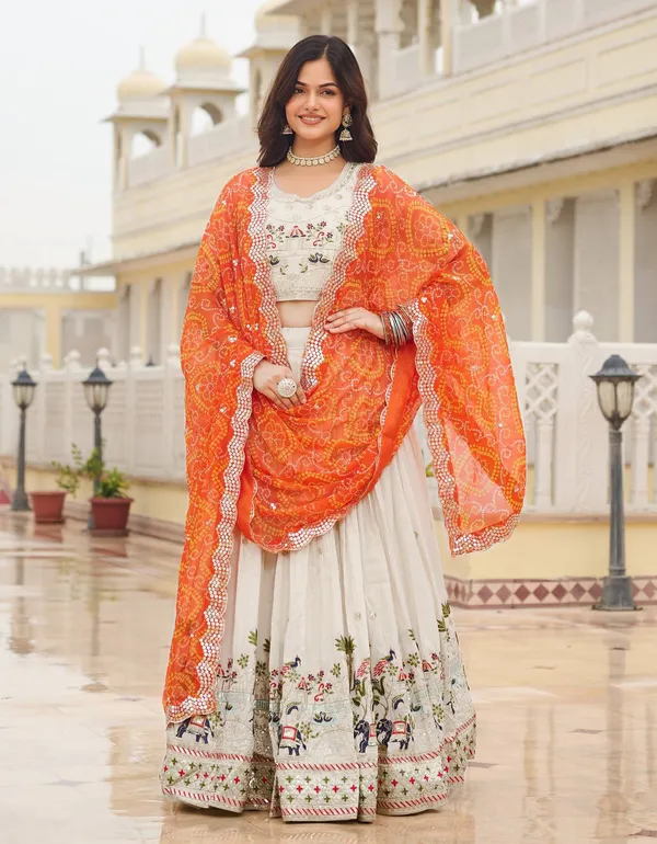 Chinon_Traditional_Motif_Lehenga_Choli_With_Bandhani_Dupatta_Set