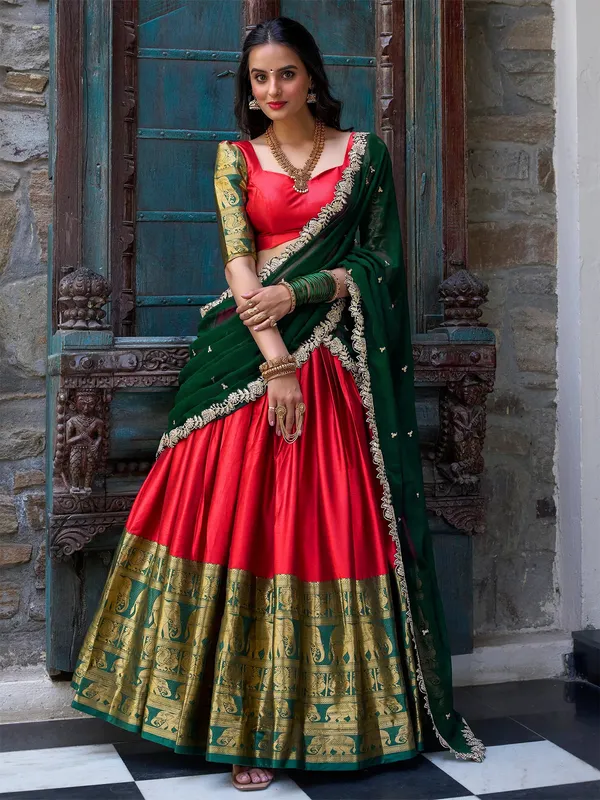Kanchipuram_Silk_Woven_Motiff_Lehenga_Choli_Set