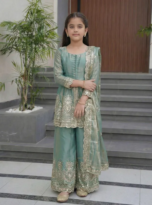 Shimmer_Silk_Sequins_Embroidered_Flared_Kurta_Palazzo_Set