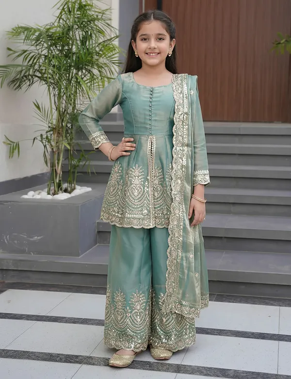 Shimmer_Silk_Sequins_Embroidered_Flared_Kurta_Palazzo_Set