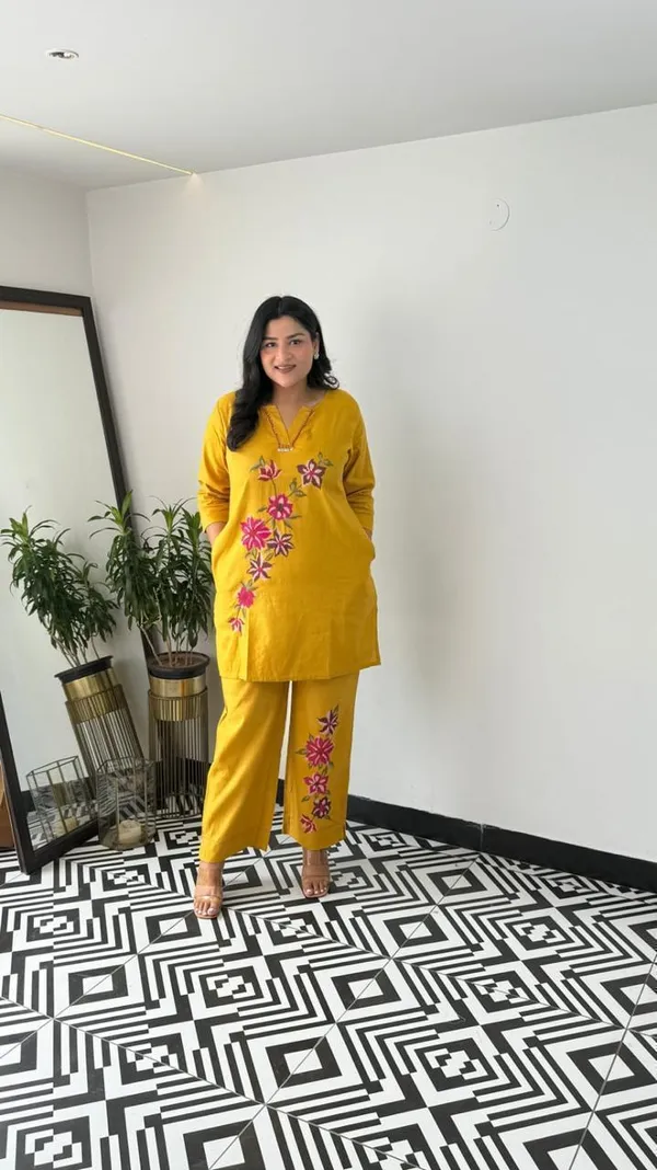 Mustard_Cotton_Premium_And_Fancy_Design_Co-Ord_Set_For_Women