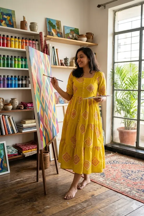 Yellow_Cotton_Premium_And_Fancy_Design_Maxi_Dress_For_Women