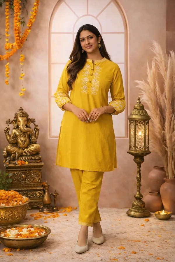 Yellow_Cotton_Premium_And_Fancy_Design_Co-Ord_Set_For_Women