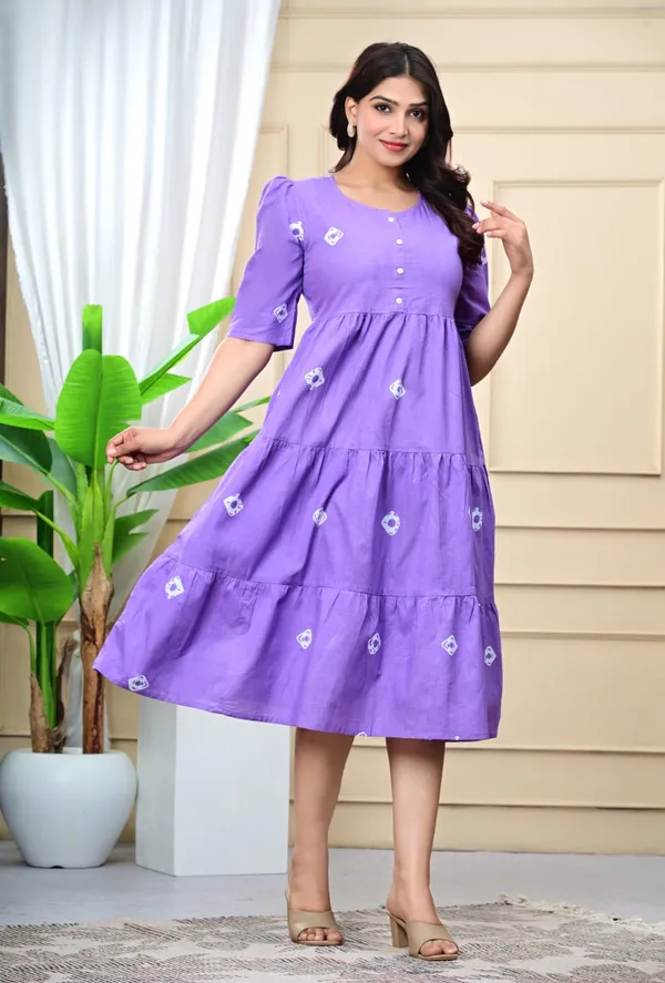 Bandhej_Blue_Cotton_Premium_And_Fancy_Design_Maxi_Dress_For_Women