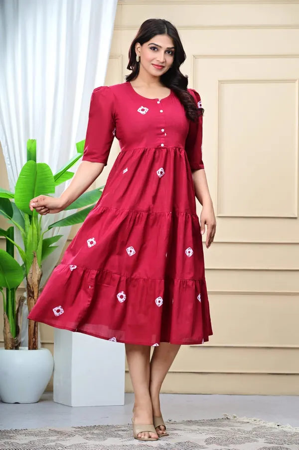 Bandhej_Maroon_Cotton_Premium_And_Fancy_Design_Maxi_Dress_For_Women