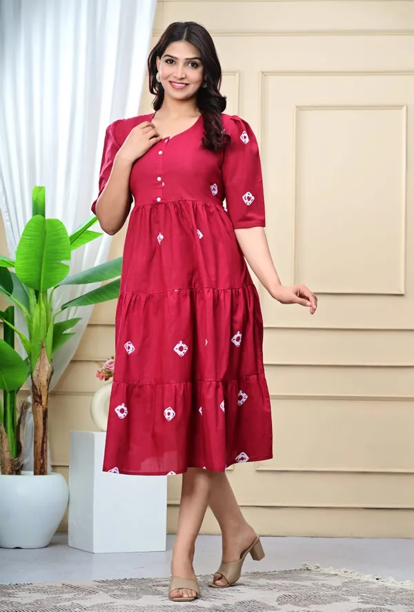 Bandhej_Maroon_Cotton_Premium_And_Fancy_Design_Maxi_Dress_For_Women