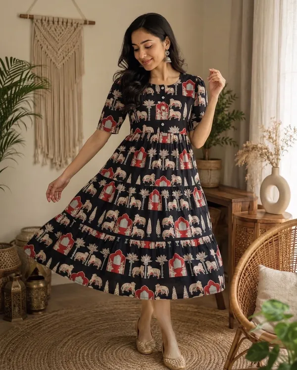 Black_Jhopdi_Cotton_Premium_And_Fancy_Design_Midi_Dress_For_Women