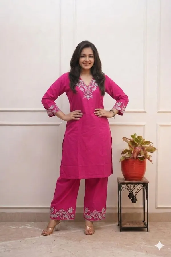 Pink_Cotton_Premium_And_Fancy_Design_Co-Ord_Set_For_Women
