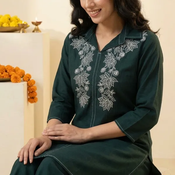 Green_Cotton_Premium_And_Fancy_Design_Co-Ord_Set_For_Women