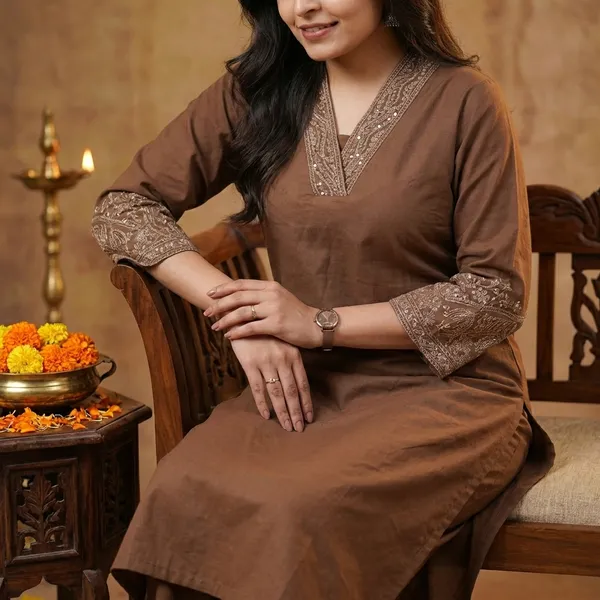 Brown_Cotton_Premium_And_Fancy_Design_Co-Ord_Set_For_Women