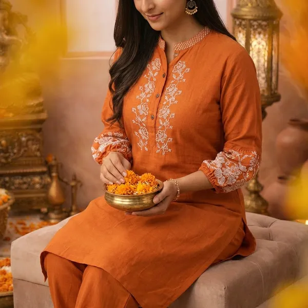 Rust_Cotton_Premium_And_Fancy_Design_Co-Ord_Set_For_Women