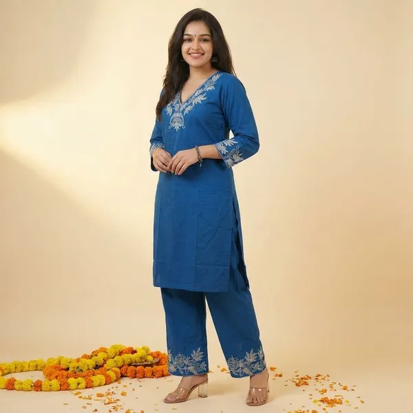 Blue_Cotton_Premium_And_Fancy_Design_Co-Ord_Set_For_Women